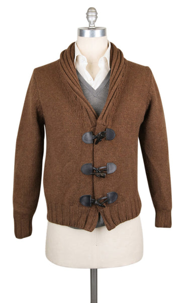 $1800 Cesare Attolini Brown Cashmere Sweater - Cardigan - (CAWSBRN1) - Parent