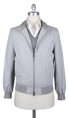 Cesare Attolini Light Gray Solid Windbreaker - (CA11591389) - Parent