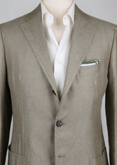 Cesare Attolini Olive Green Linen Sportcoat - (CA351211127) - Parent