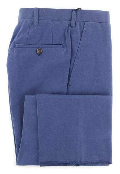 Cesare Attolini Navy Blue Solid Cotton Blend Pants - Slim - (781) - Parent
