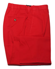 Cesare Attolini Red Solid Cotton Pants - Slim - 40/56 - (CA823238)