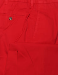 Cesare Attolini Red Solid Cotton Pants - Slim - (CA823238) - Parent