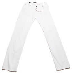 Cesare Attolini White Solid Cotton Blend Pants - Slim - 40/56 - (1075)