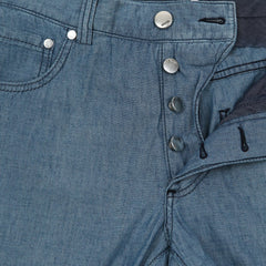 Cesare Attolini Denim Blue Solid Pants - Slim - (CA112208131B) - Parent