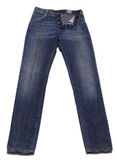 Cesare Attolini Denim Blue Solid Jeans - Slim - (1123) - Parent