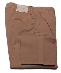 Cesare Attolini Brown Solid Cotton Blend Pants - Slim - 31/47 - (CA53232)