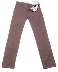 Cesare Attolini Brown Solid Cotton Blend Pants - Slim - 32/48 - (1453)