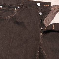 Cesare Attolini Brown Solid Jeans - Slim - (1099) - Parent