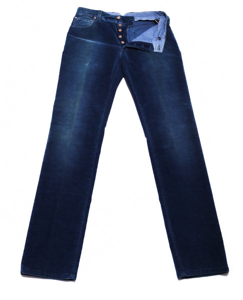 Cesare Attolini Denim Blue Solid Jeans - Slim - (1092) - Parent