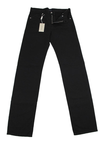 Canali Black Solid Pants - Slim - (9153090952) - Parent