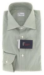 New Donnanna Green Striped Shirt - Extra Slim - 16/41 - (GRNSTR)
