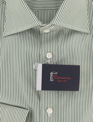 New Donnanna Green Striped Shirt - Extra Slim - 16/41 - (GRNSTR)