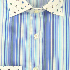 Etro Blue Striped Cotton Shirt - Slim - (L0) - Parent
