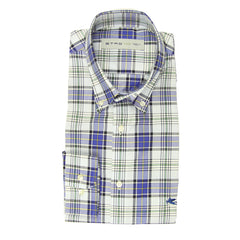Etro Blue Plaid Cotton Shirt - Extra Slim - 15.75/40 - (MB)