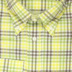 Etro Green Check Seersucker Cotton Shirt - Extra Slim - (LT) - Parent