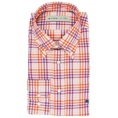 Etro Pink Check Cotton Seersucker Shirt - Extra Slim - 15.5/39 - (LY)