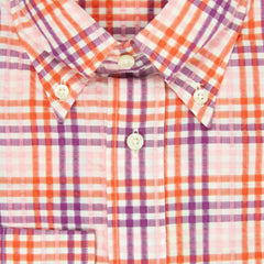 Etro Pink Check Cotton Seersucker Shirt - Extra Slim - (LY) - Parent