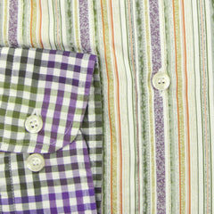 Etro Green Striped Cotton Shirt - Extra Slim - (MO) - Parent