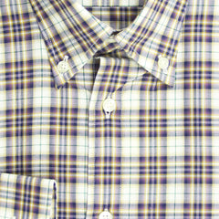 Etro Beige Plaid Cotton Shirt - Extra Slim - 15/38 - (GQ)
