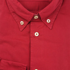 Etro Red Solid Cotton Shirt - Slim - M US/M EU - (MQ)
