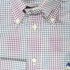 Etro Purple Houndstooth Cotton Shirt - Slim - (GN) - Parent