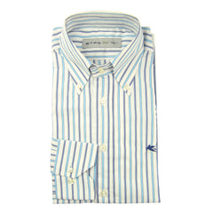 Etro Blue Striped Cotton Shirt - Slim - 14/36 - (HA)