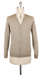 Fiori Di Lusso Light Brown Cashmere Blend Cardigan - S/48 - (736)