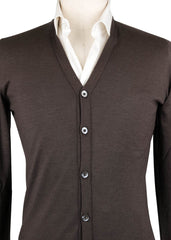 Fiori Di Lusso Dark Brown Cashmere Blend Cardigan - (724) - Parent