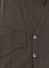 Fiori Di Lusso Dark Brown Cashmere Blend Cardigan - (724) - Parent