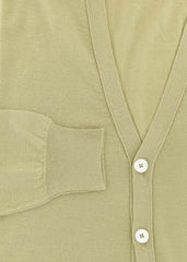 Fiori Di Lusso Beige Cashmere Blend V-Neck Cardigan - (727) - Parent