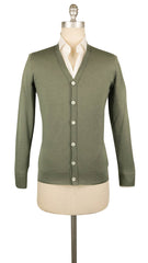 Fiori Di Lusso Light Green Cashmere Blend V-Neck Cardigan - S/48 - (732)