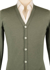 Fiori Di Lusso Light Green Cashmere Blend V-Neck Cardigan - (732) - Parent