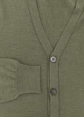 Fiori Di Lusso Light Green Cashmere Blend V-Neck Cardigan - (732) - Parent