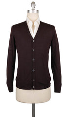 Fiori Di Lusso Dark Brown Cashmere Blend V-Neck Cardigan - (735) - Parent