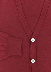 Fiori Di Lusso Red Cashmere Blend V-Neck Cardigan - (716) - Parent