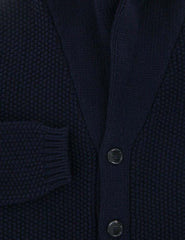 Fiori Di Lusso Navy Blue Wool Shawl Sweater - (781) - Parent