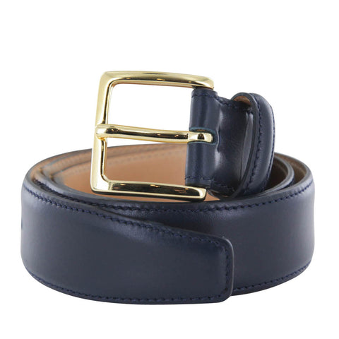 Fiori Di Lusso Navy Blue Leather Belt