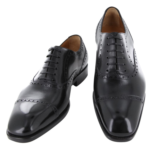 Fiori Di Lusso Black Shoes - Cap Toe Lace Ups - (BOSTNBLK) - Parent