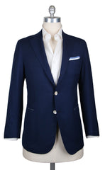 Fiori Di Lusso Navy Blue Wool Solid Sportcoat - (2018030611) - Parent
