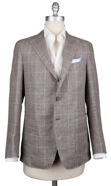 Fiori Di Lusso Brown Wool Blend Window Pane Sportcoat - (201803069) - Parent