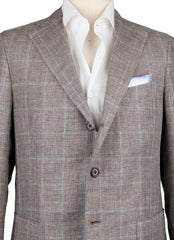 Fiori Di Lusso Brown Wool Blend Window Pane Sportcoat - (201803069) - Parent