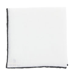 Fiori Di Lusso White Geometric Pocket Square - 12" x 12" (FL720171)