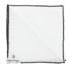Fiori Di Lusso White Geometric Pocket Square - 12" x 12" (FL720171)