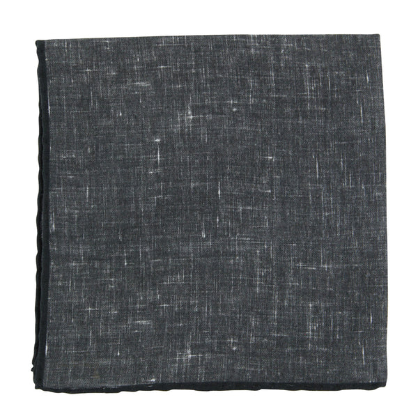 New $100 Fiori Di Lusso Dark Gray Melange Pocket Square -  x 12" - (FL7191717)
