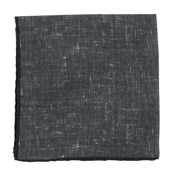 New $100 Fiori Di Lusso Dark Gray Melange Pocket Square - x 12" - (FL7191717)