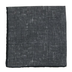 New $100 Fiori Di Lusso Dark Gray Melange Pocket Square -  x 12" - (FL7191717)