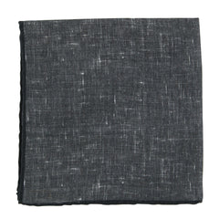 New $100 Fiori Di Lusso Dark Gray Melange Pocket Square - x 12" - (FL7191717)