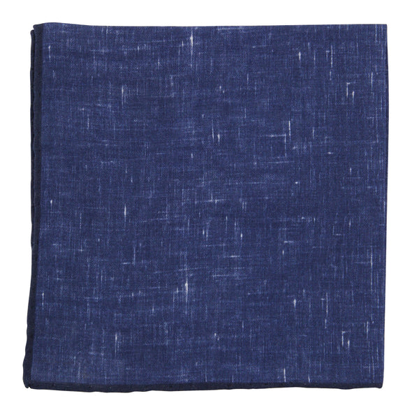 New Fiori Di Lusso Dark Blue Melange Pocket Square - x 12" - (FL719176)