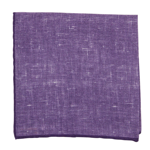 Fiori Di Lusso Purple Linen Pocket Square