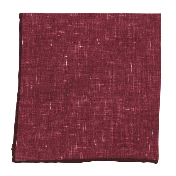 New Fiori Di Lusso Burgundy Melange Pocket Square - x 12" - (FL7191718)